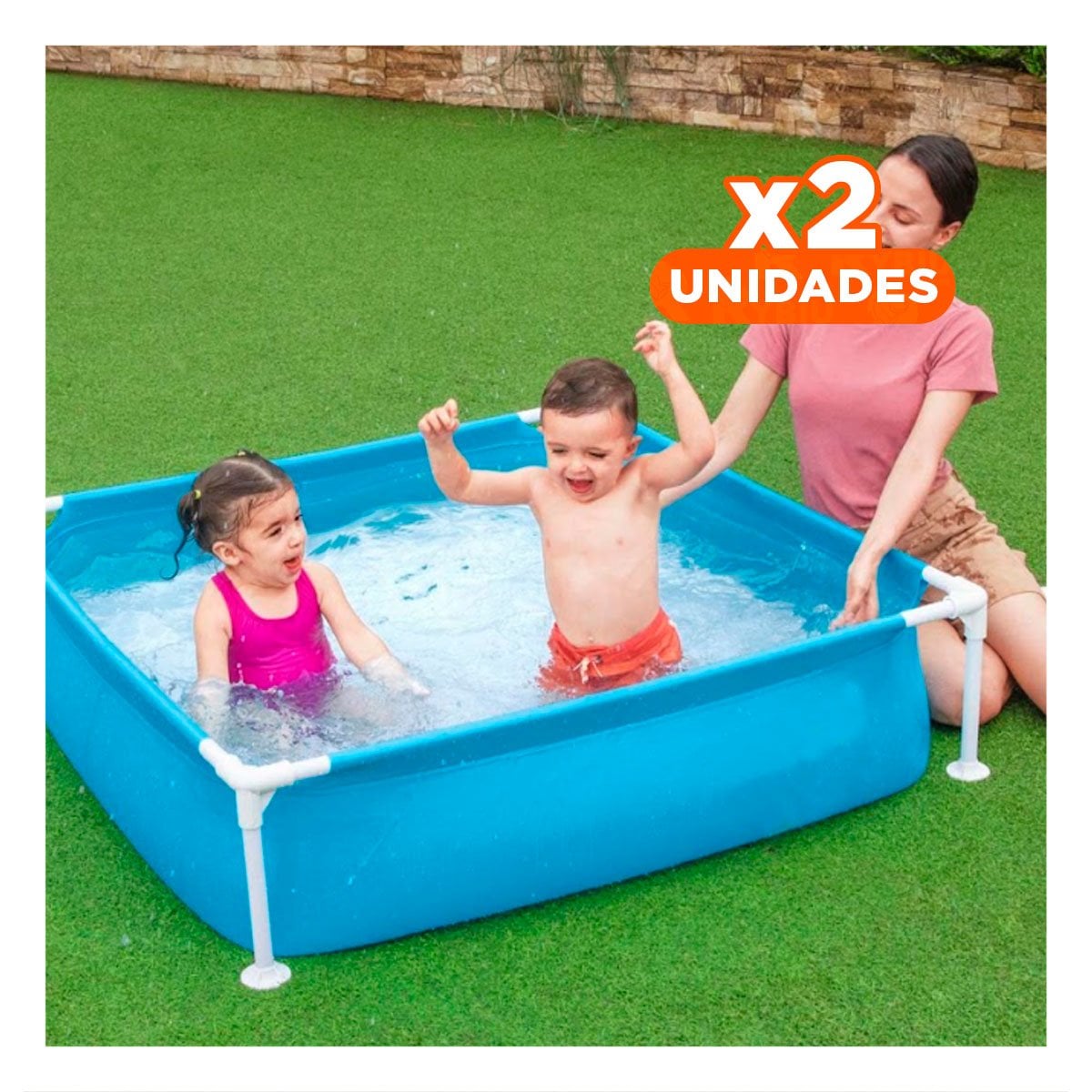PACK2 AREA DE AGUA DESMONTABLE INFANTIL 1,22 X 1,22 X 30 CM PARA DIVERSION Y+REGALO STICKER - 1