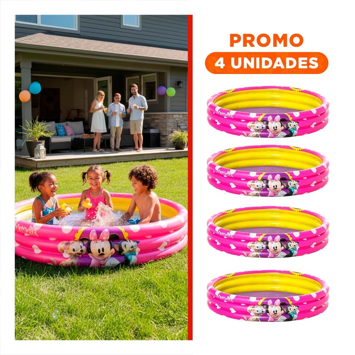 PACK4 POZA INFLABLE INFANTIL PARA ACTIVIDADES DE AGUA EN CASA Y+REGALO STICKER - 1
