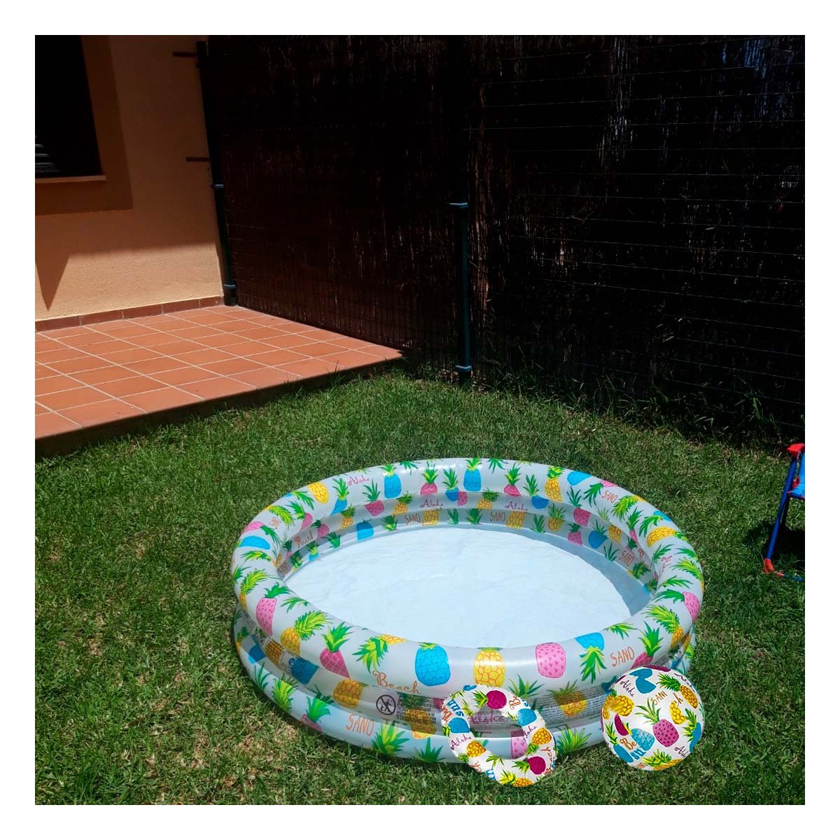 PACK6 PILETA INFLABLE PARA CASA TROPICAL DECORATIVO Y JUEGO REFRESCANTE Y+PAPEL REGALO - 5