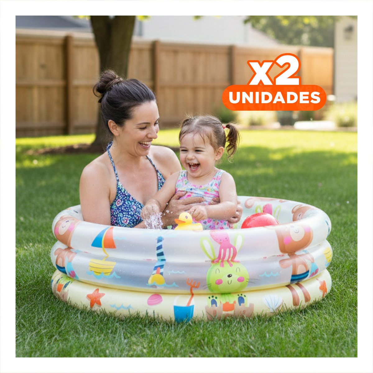 PACK2 PARQUE DE VERANO INFLABLE CON OSITOS PARA CASA Y+REGALO STICKER - 1