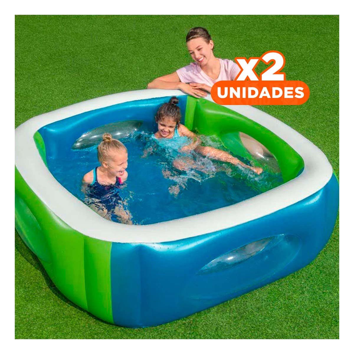 PACK2 CENTRO DE AGUA WINDOW 168X168X56 CM INFANTIL AMPLIO PARA JUEGOS Y+REGALO STICKER - 1