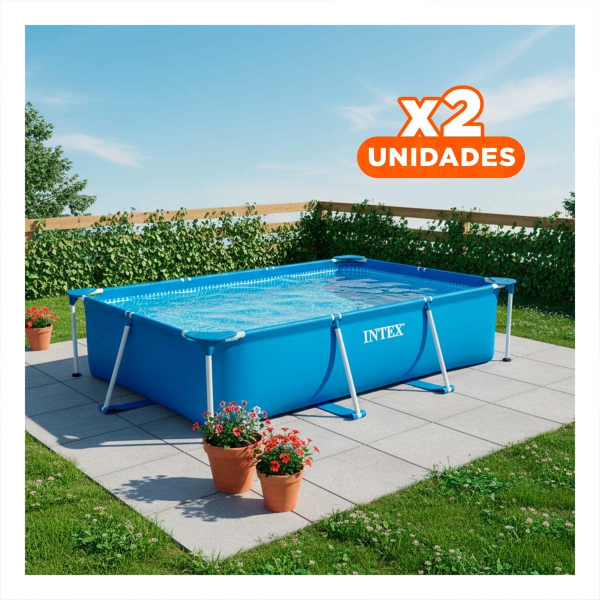 PACK2 TANQUE RECREATIVO RECTANGULAR PARANTE RESISTENTE 300X200X75CM HOGAR Y+REGALO STICKER - 1