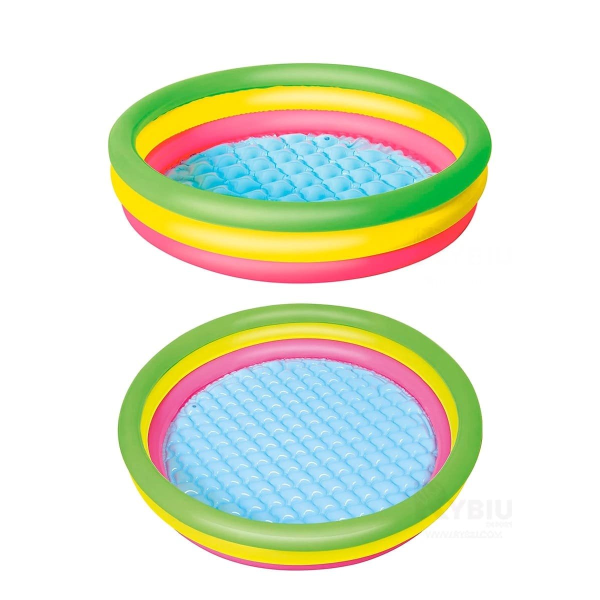 PACK4 PISCINA REDONDA FAMILIAR ARCOIRIS 1.52 X 30 CM PARA VERANO REFRESCANTE Y+PAPEL REGALO - 3