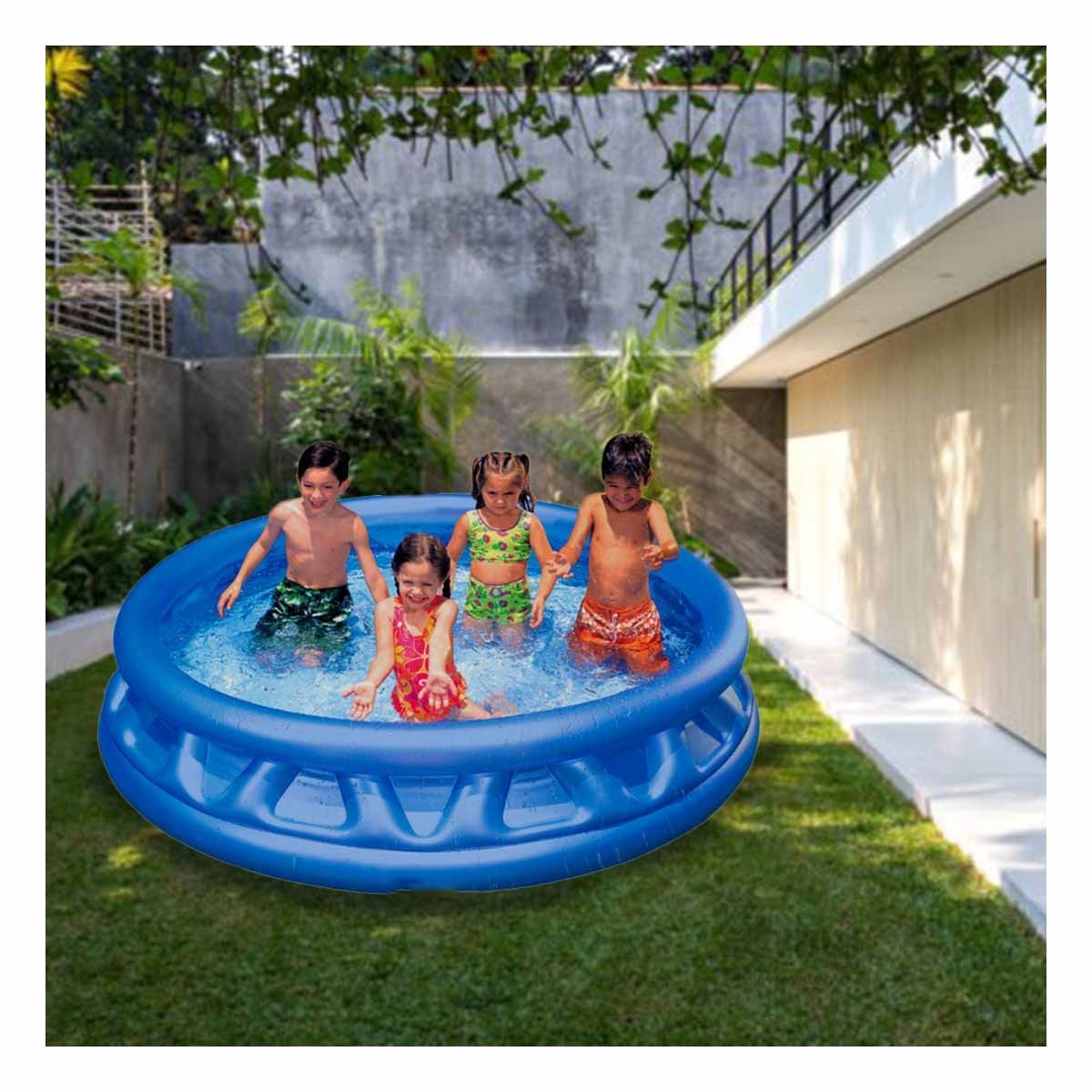 PACK4 PILETA INFLABLE REDONDA PARA HOGAR CON BASE SUAVE Y FACIL INSTALACION Y+REGALO STICKER - 5
