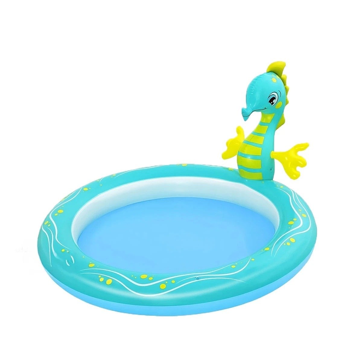 PACK2 PILETA INFLABLE CABALLITO DE MAR PARA HOGAR FAMILIAR CON ESTILO MARINO Y+REGALO STICKER - 2