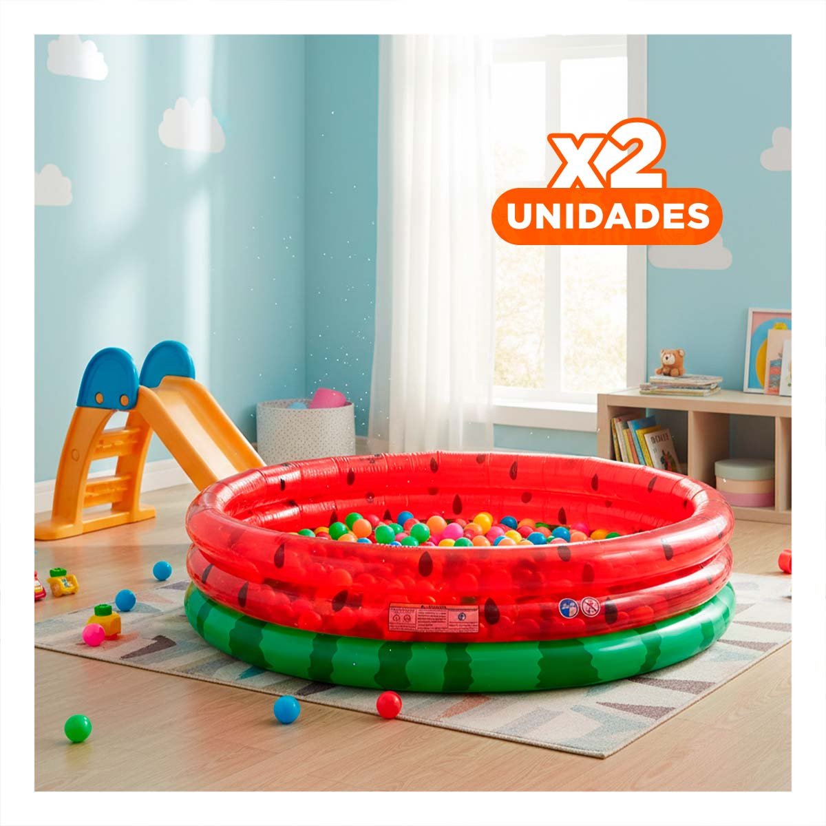 PACK2 PILETA SANDILLA INFLABLE PARA JARDIN CON AREA FAMILIAR Y+REGALO STICKER - 1