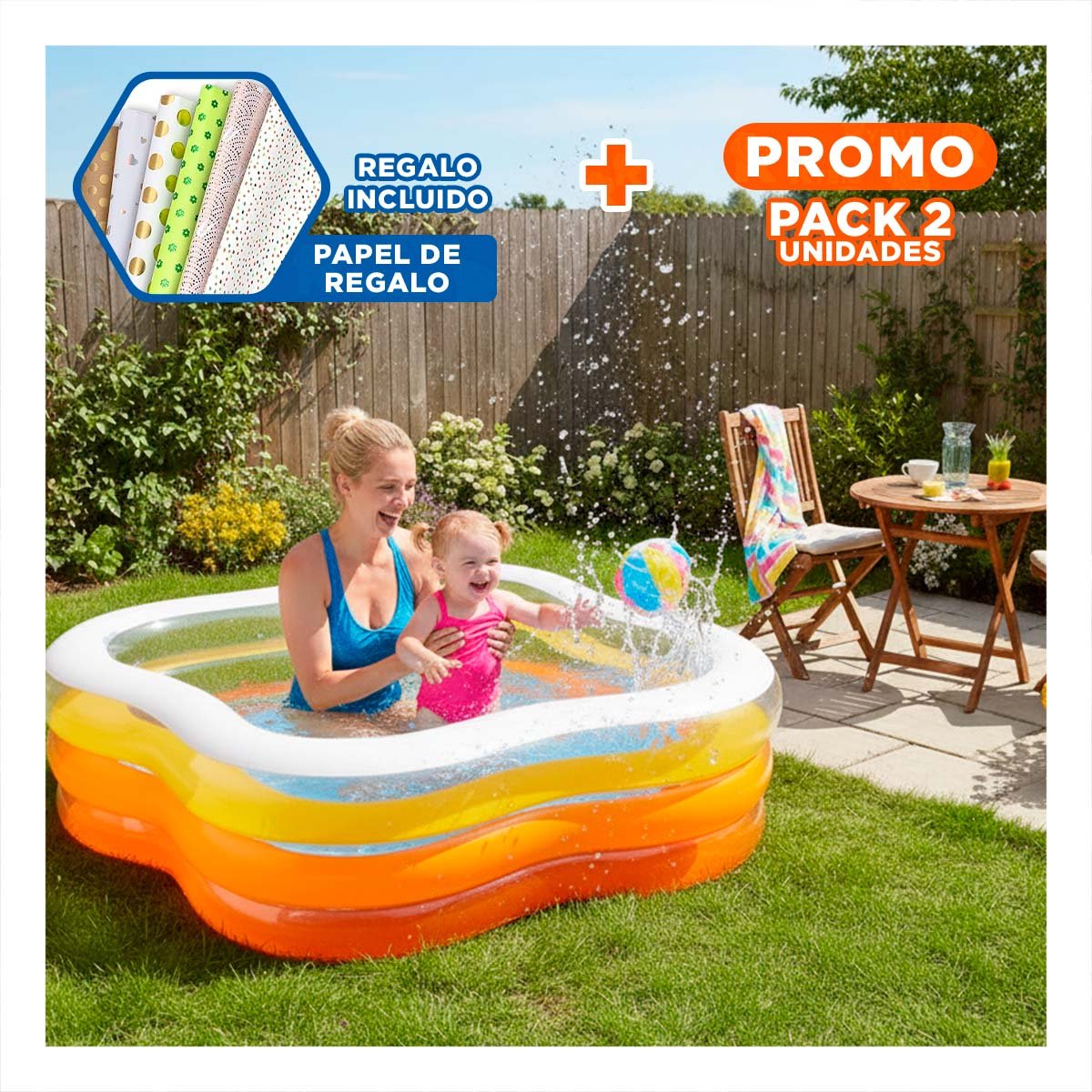 PACK2 AMBIENTE HEXAGONAL PARA CASA Y JARDIN CON ESPACIO CONFORTABLE Y ESTABLE Y+PAPEL REGALO - 1