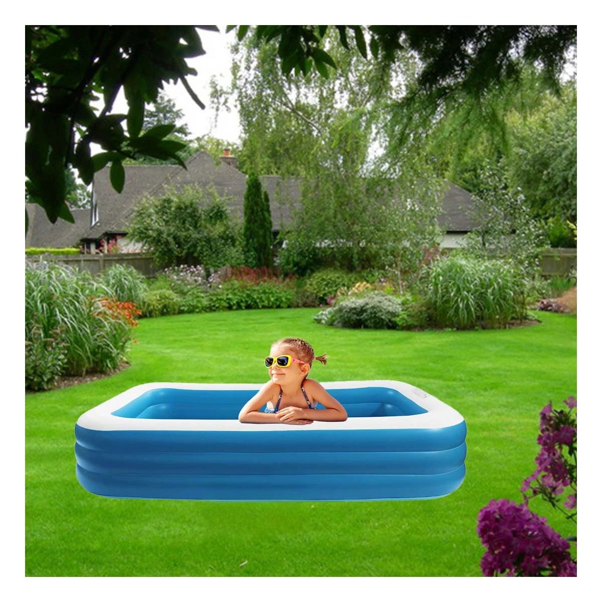 PACK2 CENTRO DE AGUA INFLABLE FAMILIAR PARA JARDIN Y HOGAR CON USO DIARIO Y+REGALO STICKER - 3