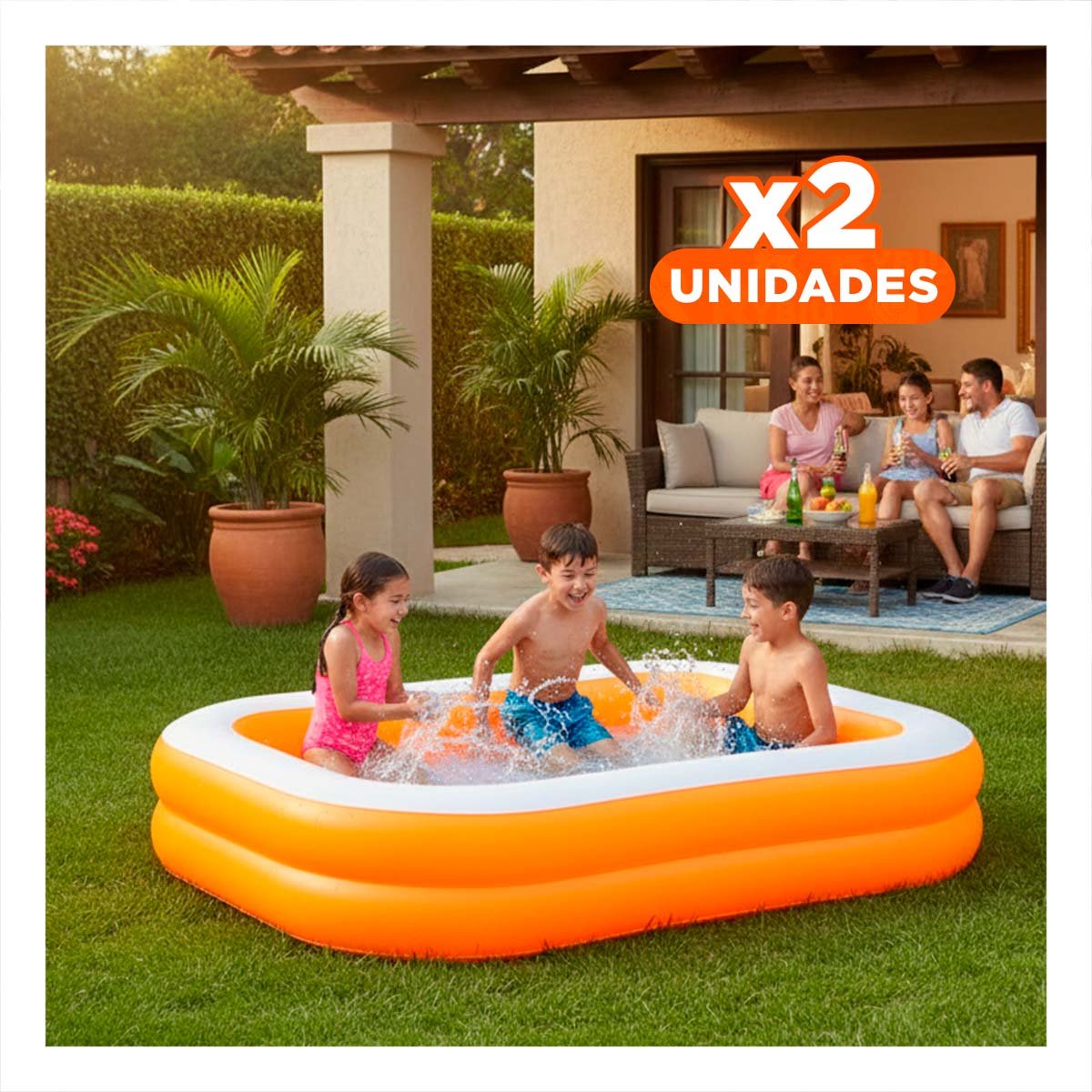 PACK2 ZONA RECREATIVA INFLABLE PARA PATIO Y CASA CON DISENO PRACTICO Y+REGALO STICKER - 1