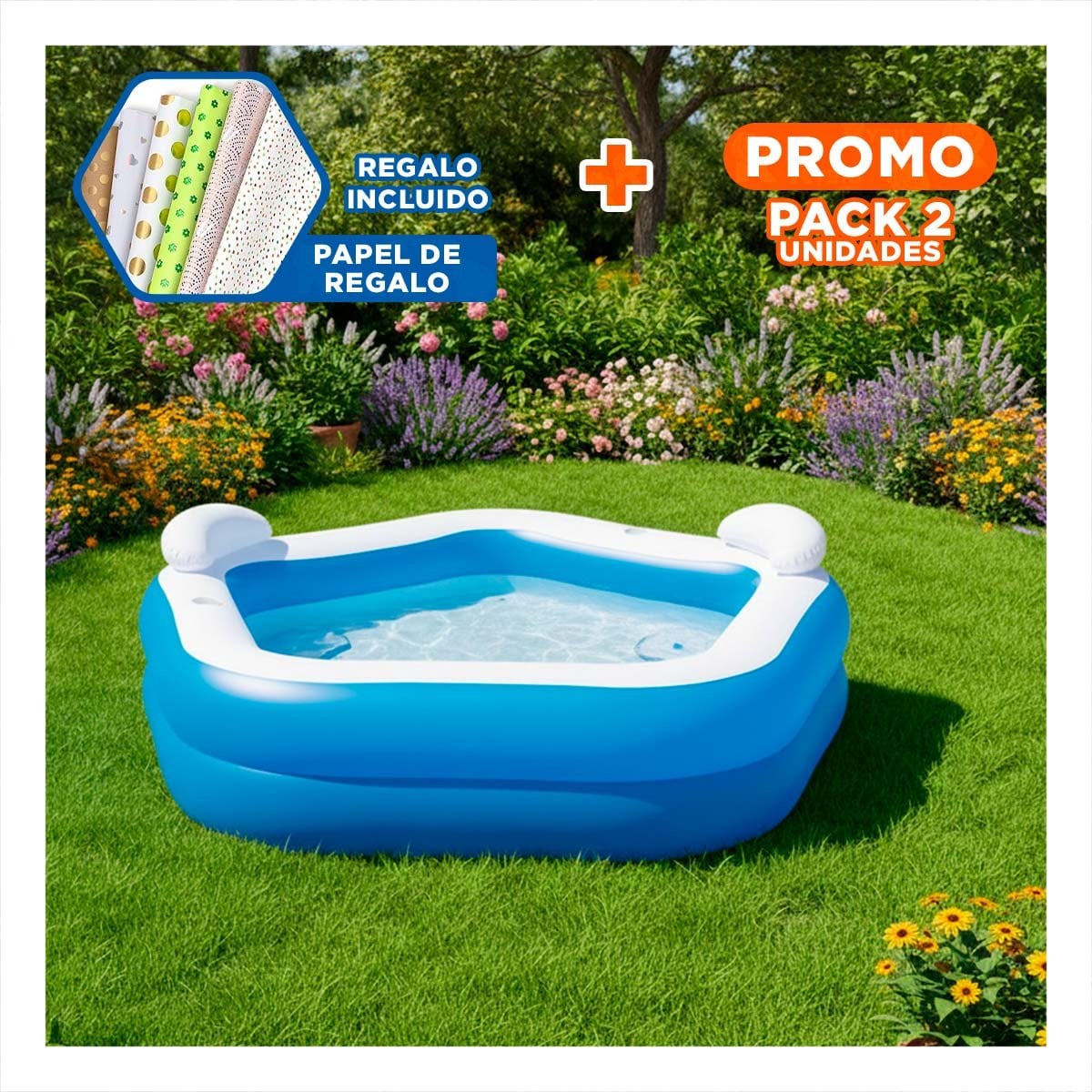 PACK2 TINA PARA HOGAR Y JARDIN CON ESPACIO FAMILIAR COMODO Y PRACTICO Y+PAPEL REGALO - 1