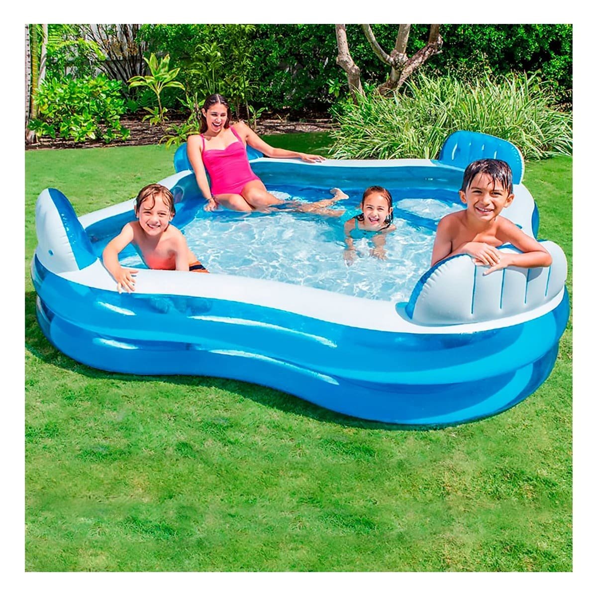 PACK2 PILETA CON ASIENTOS 229 X 299 X 66 CM PARA JARDIN Y+PAPEL REGALO - 5