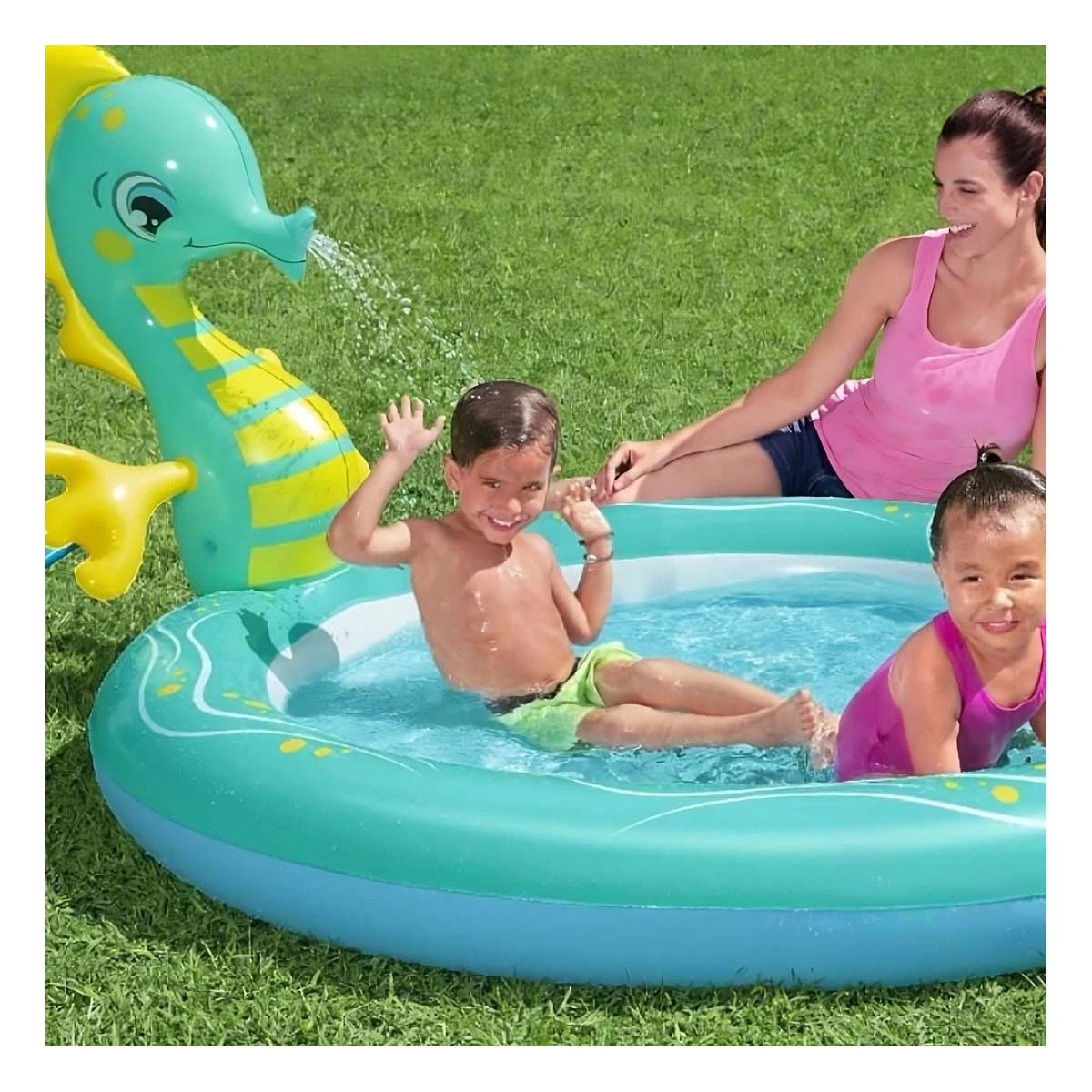 PACK4 BANERA INFLABLE CABALLITO DE MAR PARA CASA EXTERIOR CON ESTILO MARINO Y+REGALO STICKER - 3