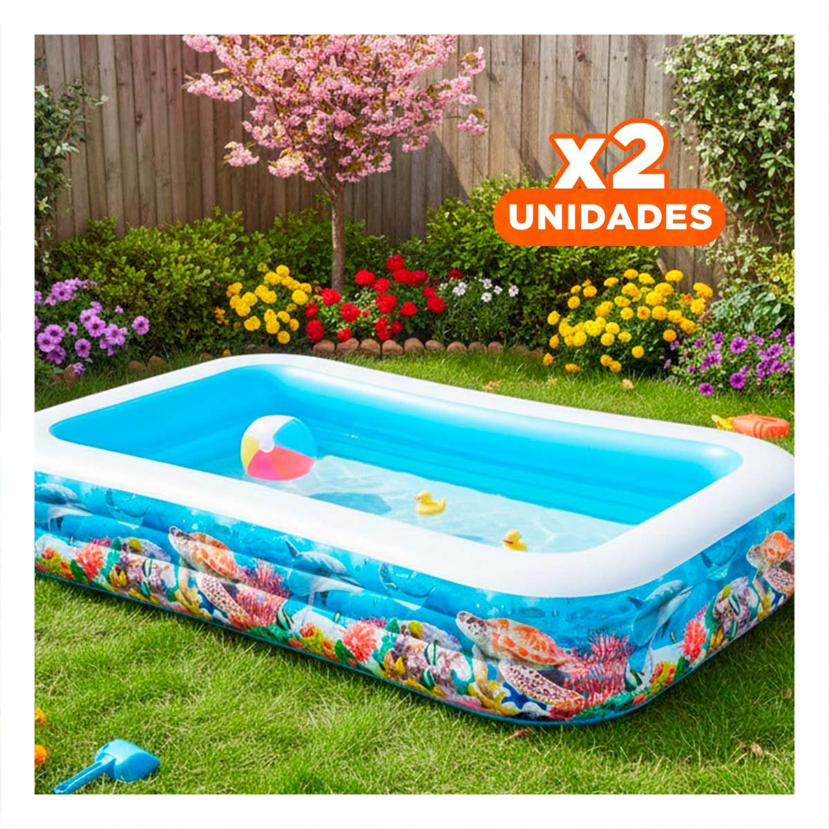 PACK2 PISCINA TROPICAL PARA CASA CON ZONA DE AGUA Y ACTIVIDADES DE DESCANSO Y+REGALO STICKER - 1