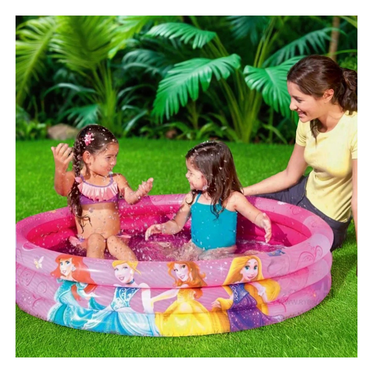 PACK4 TINA PRINCESA INFLABLE PARA CASA Y PATIO CON AGUA Y JUEGO FAMILIAR - 5