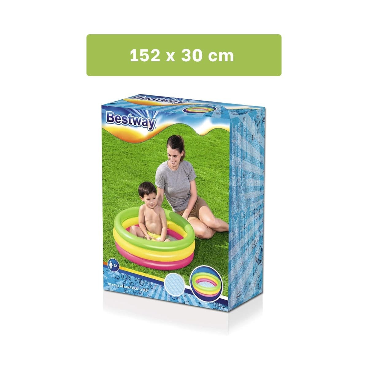 PACK2 ESPACIO DE JUEGOS DE AGUA INFANTIL ARCOIRIS 1.52 X 30 CM PARA NINOS Y+REGALO STICKER - 4