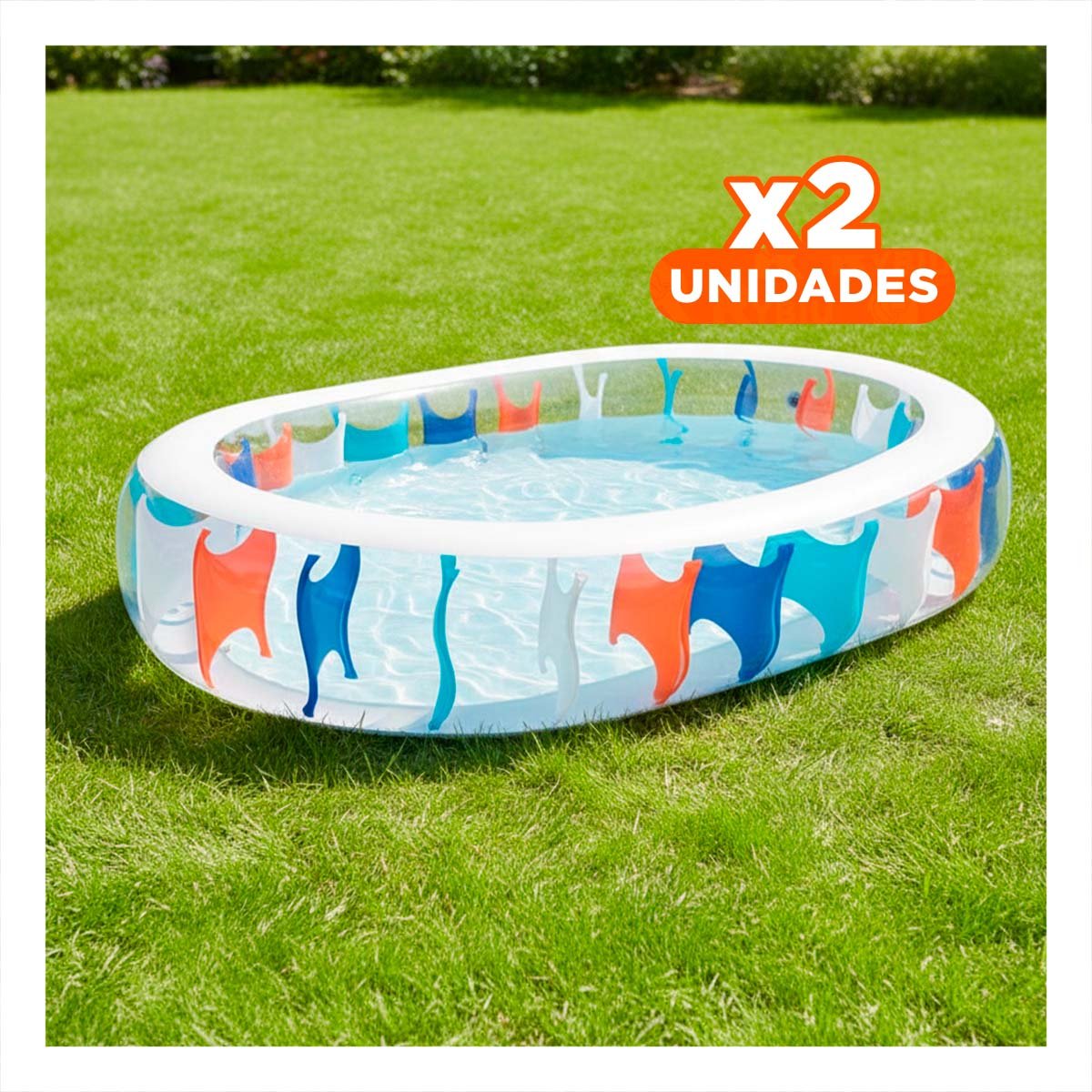 PACK2 ALBERCA RECREATIVA ELIPTICA INFLABLE PARA HOGAR Y VERANO Y+REGALO STICKER - 1