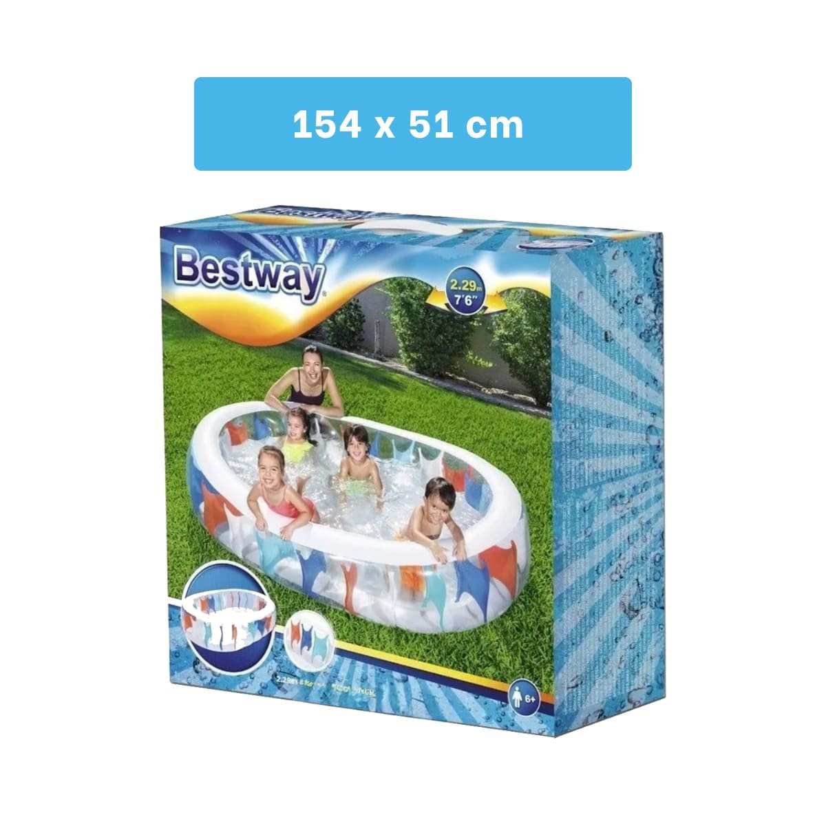 PACK2 PILETA RECREATIVA ELIPTICA INFLABLE PARA HOGAR Y USO FAMILIAR Y+PAPEL REGALO - 4