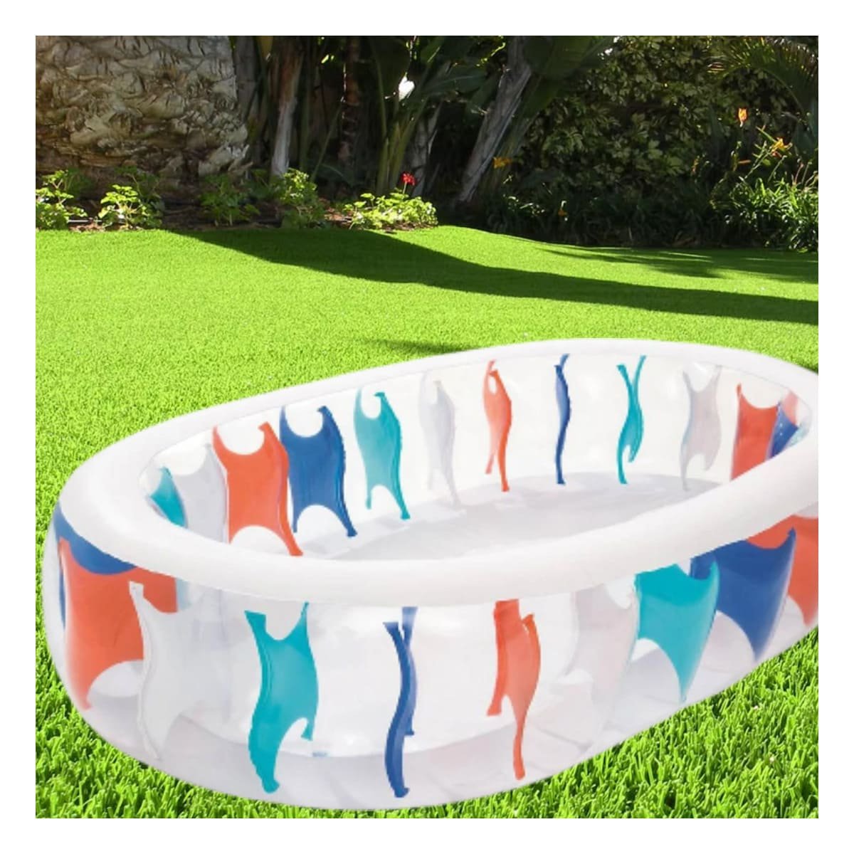 PACK2 PILETA RECREATIVA ELIPTICA INFLABLE PARA HOGAR Y USO FAMILIAR Y+PAPEL REGALO - 5