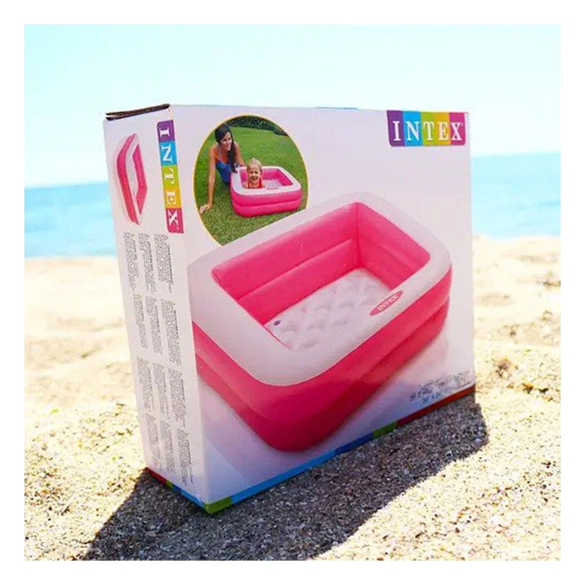 PACK2 CHAPOTEADERO INFLABLE ACOLCHADO 85X85X23CM ROSADO PARA JUEGOS EN CASA Y+REGALO STICKER - 3