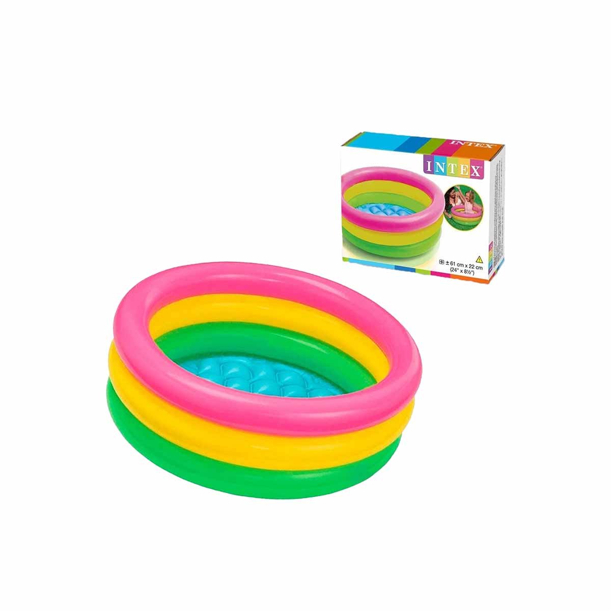 PACK6 ZONA DE AGUA REDONDA INFANTIL ARCOIRIS 61 X 22 CM SEGURA Y+REGALO STICKER - 2