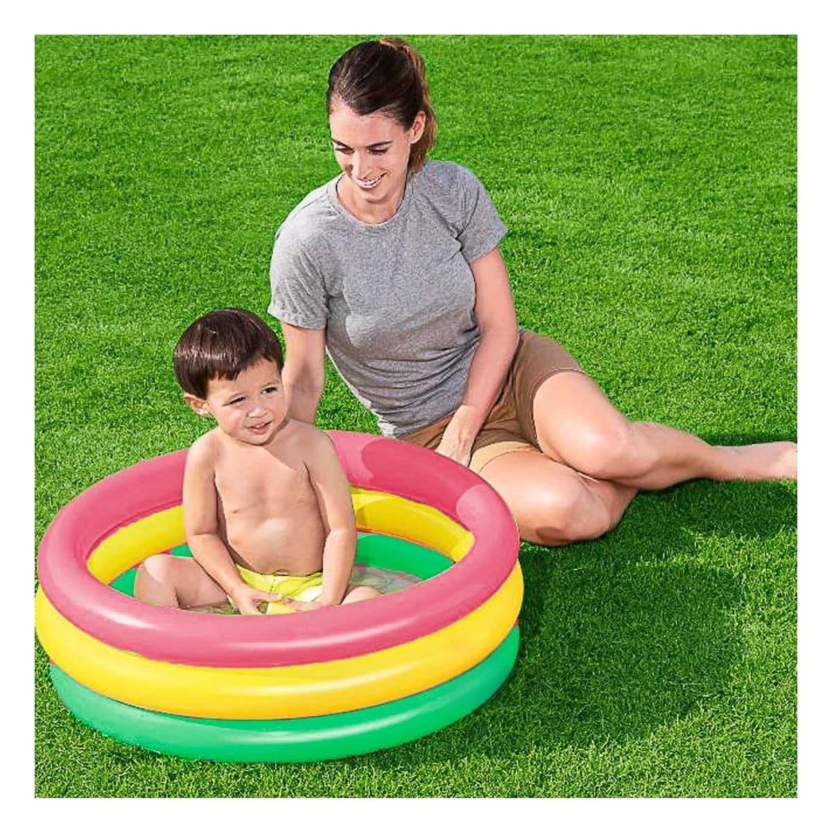 PACK12 PISCINA INFANTIL ARCOIRIS 61 X 22 CM PARA CENTRO DE AGUA FAMILIAR Y+REGALO STICKER - 5