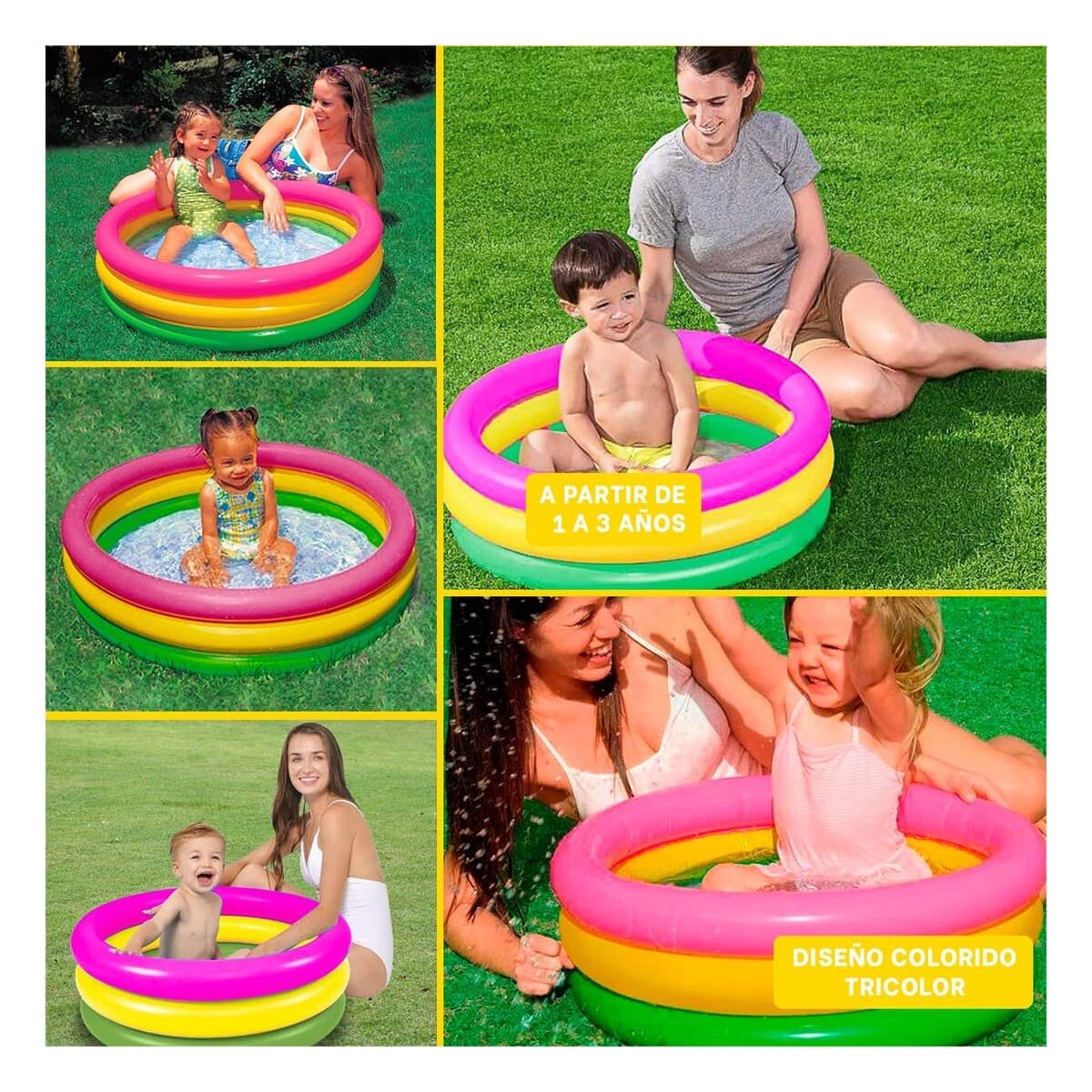 PACK2 AREA DE JUEGOS ARCOIRIS INFLABLE INFANTIL 86 X 25 CM PARA HOGAR Y+PAPEL REGALO - 3