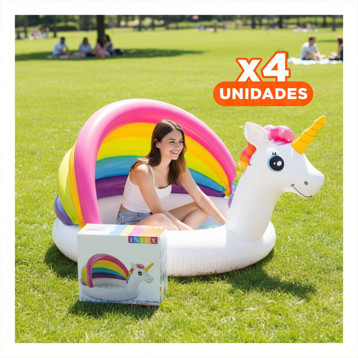 PACK4 ZONA DE AGUA BEBE UNICORNIO 1,27 X 1,02 X 69 CM INFLABLE CON DISENO UNICORNIO - 1