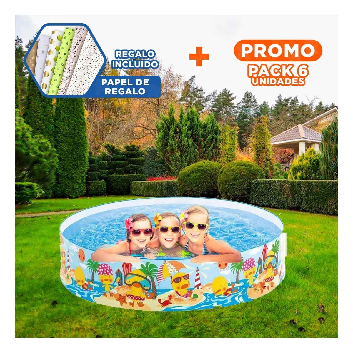PACK6 OPCION INFLABLE PARA HOGAR Y PATIO CON DISENO TROPICAL Y SENSACION FRESCA Y+PAPEL REGALO - 1