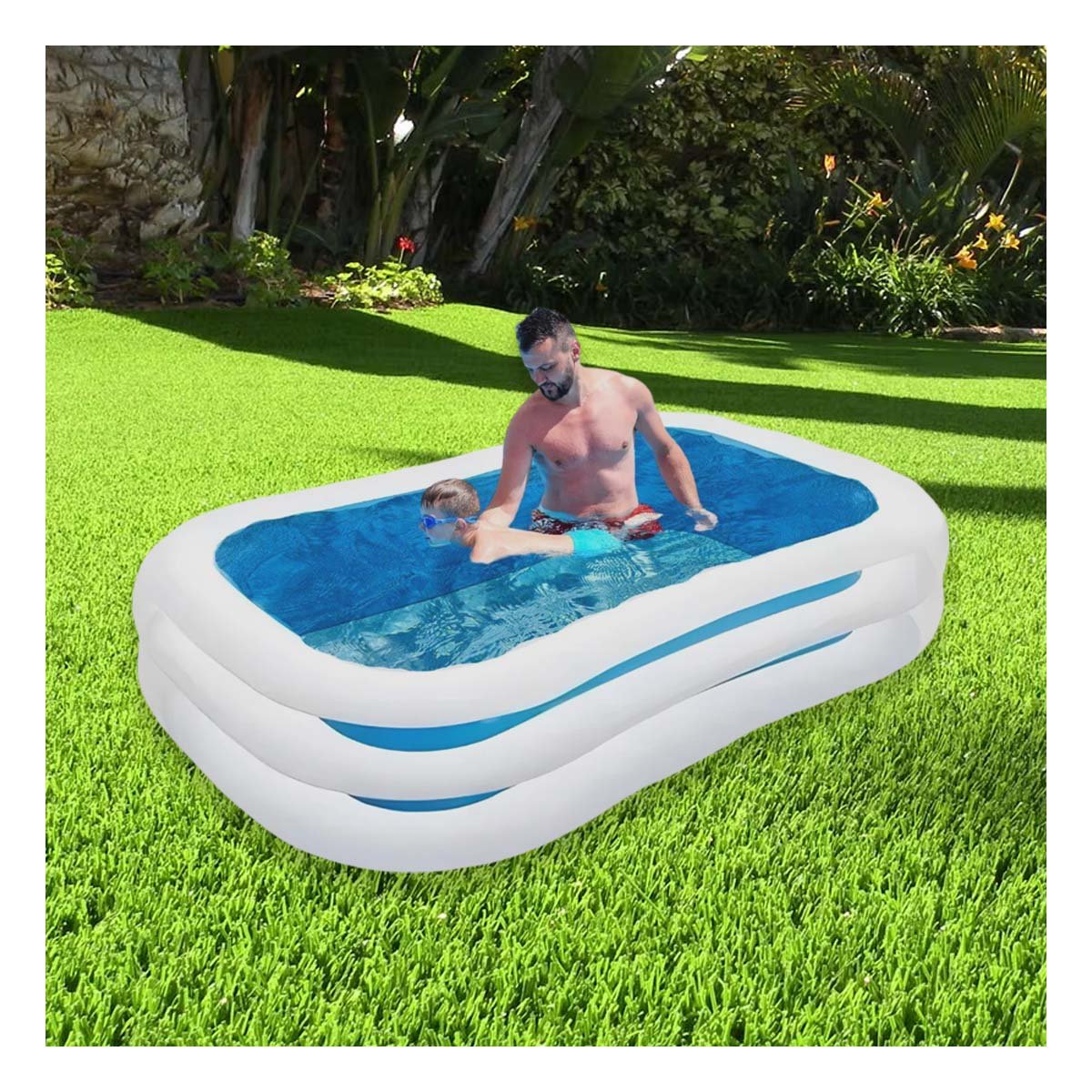 PACK2 TINA INFLABLE AMPLIA PARA PATIO Y HOGAR CON DISENO SEGURO Y FAMILIAR Y+PAPEL REGALO - 2