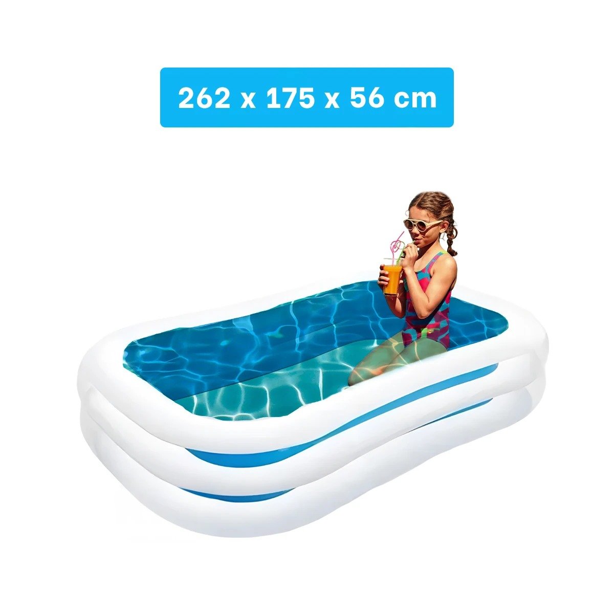 PACK2 TINA INFLABLE AMPLIA PARA PATIO Y HOGAR CON DISENO SEGURO Y FAMILIAR Y+PAPEL REGALO - 4