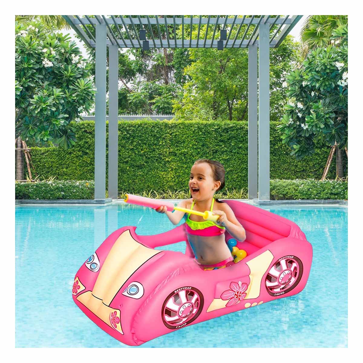 PACK2 CENTRO DE BOLAS 119X79X51 CM HINCHABLE INFANTIL COCHE DE CARRERA Y+REGALO STICKER - 5