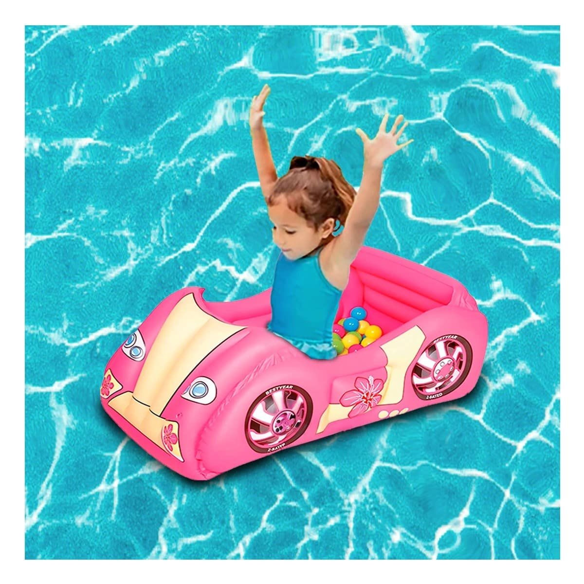 PACK2 PILETA DE BOLAS 119X79X51 CM HINCHABLE INFANTIL COCHE DE CARRERA NINOS - 2