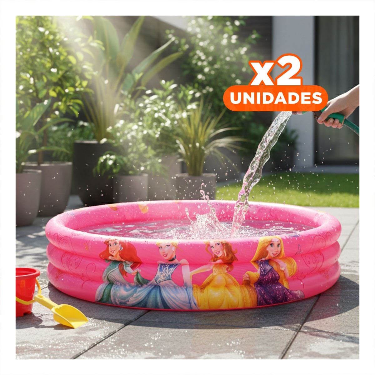 PACK2 ESTANQUE PRINCESA INFLABLE PARA HOGAR Y PATIO CON DIVERSION VERANO Y+REGALO STICKER - 1