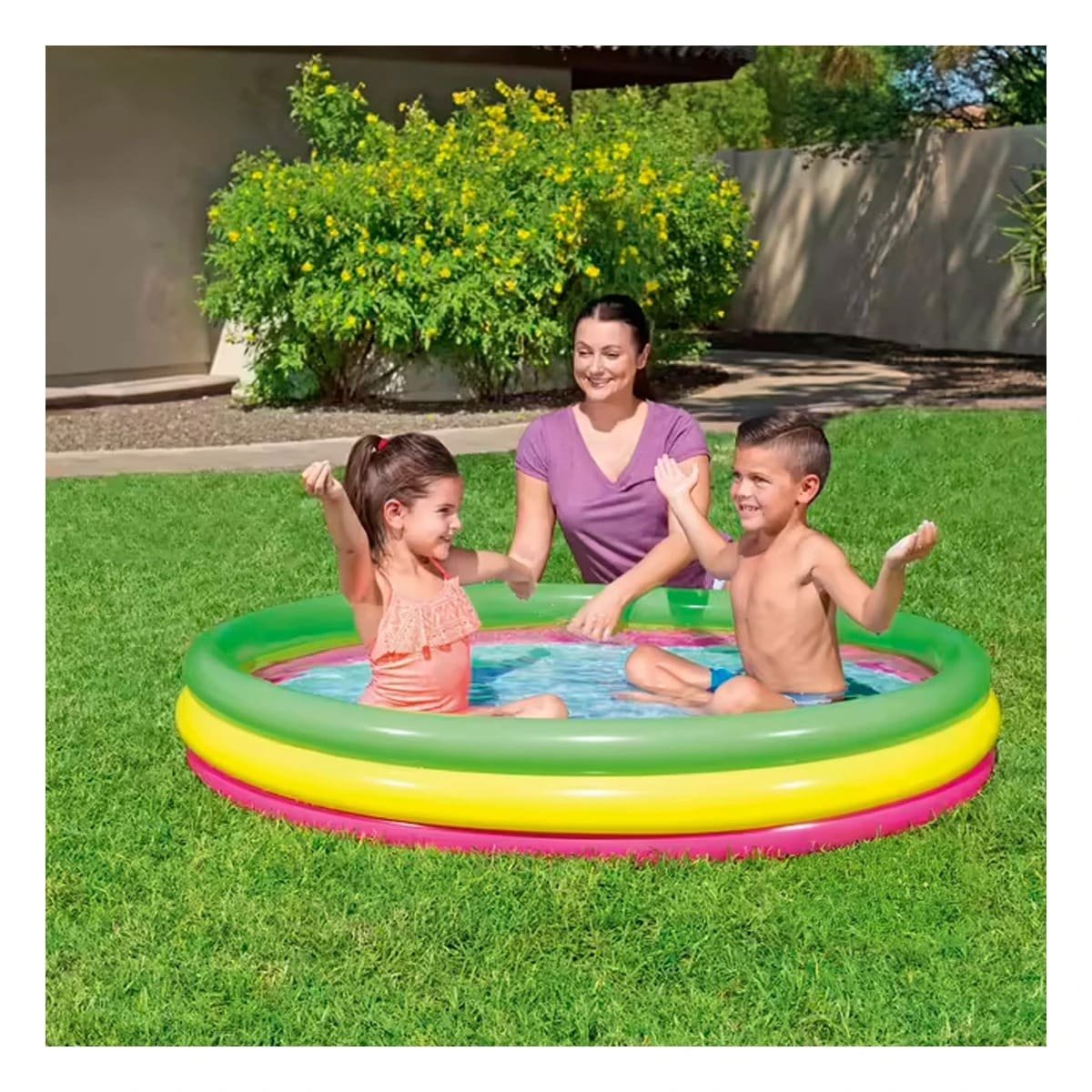 PACK4 PISCINA FAMILIAR INFANTIL ARCOIRIS 1.52 X 30 CM PARA PATIO DEL HOGAR - 3