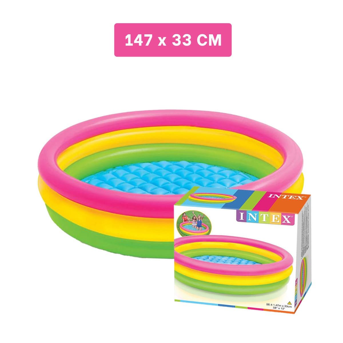 PACK6 ZONA DE JUEGOS ARCOIRIS INFLABLE INFANTIL 147 X 33 CM PARA VERANO Y+PAPEL REGALO - 4