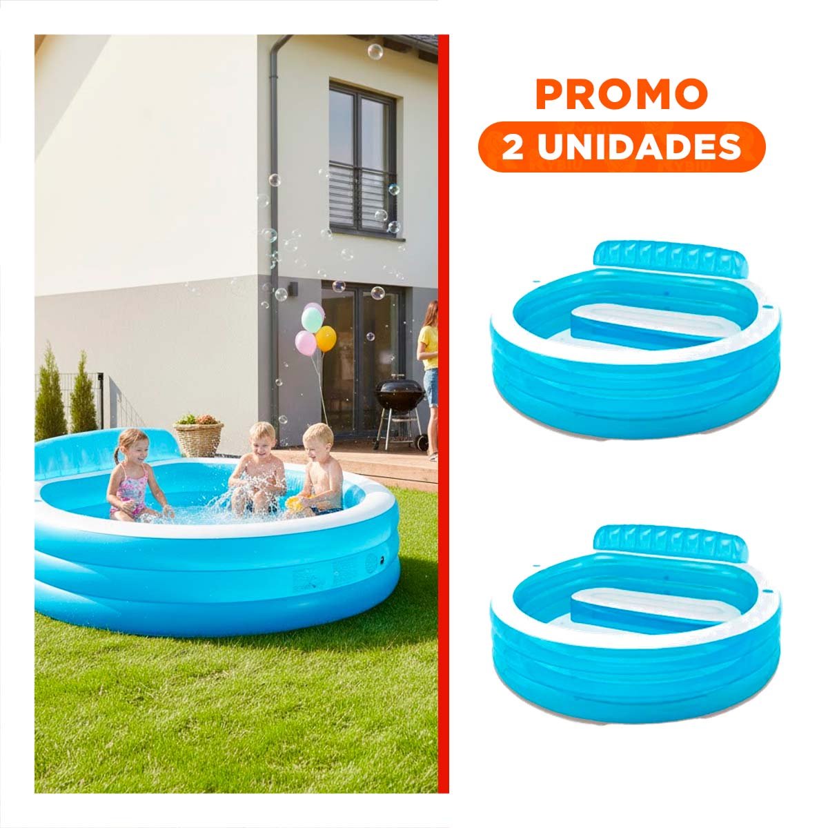 PACK2 OPCION INFLABLE CON SILLON PARA HOGAR Y VERANO EN PATIO EXTERIOR - 1