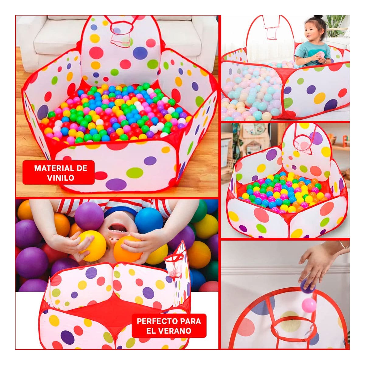 PACK4 CORRAL INFANTIL DE PELOTAS PARA CASA Y HOGAR CON DISENO FESTIVO Y+REGALO STICKER - 2
