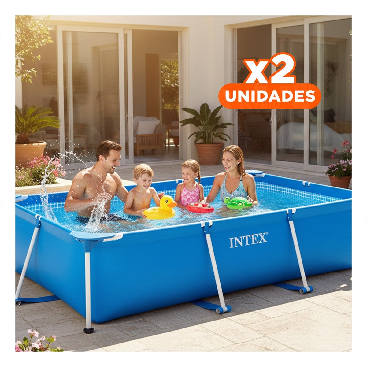 PACK2 TANQUE RECREATIVO RECTANGULAR PARANTE RESISTENTE 260X160X65 CM HOGAR Y+REGALO STICKER - 1