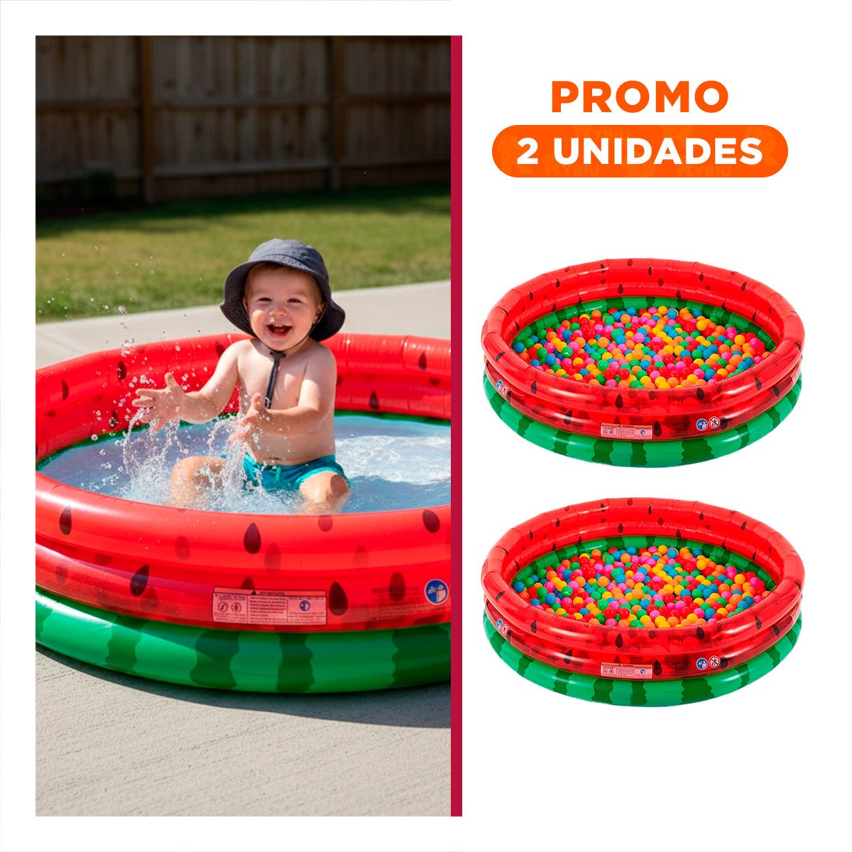 PACK2 PISCINA SANDILLA INFLABLE PARA EXTERIOR Y JARDIN CON RECREACION - 1