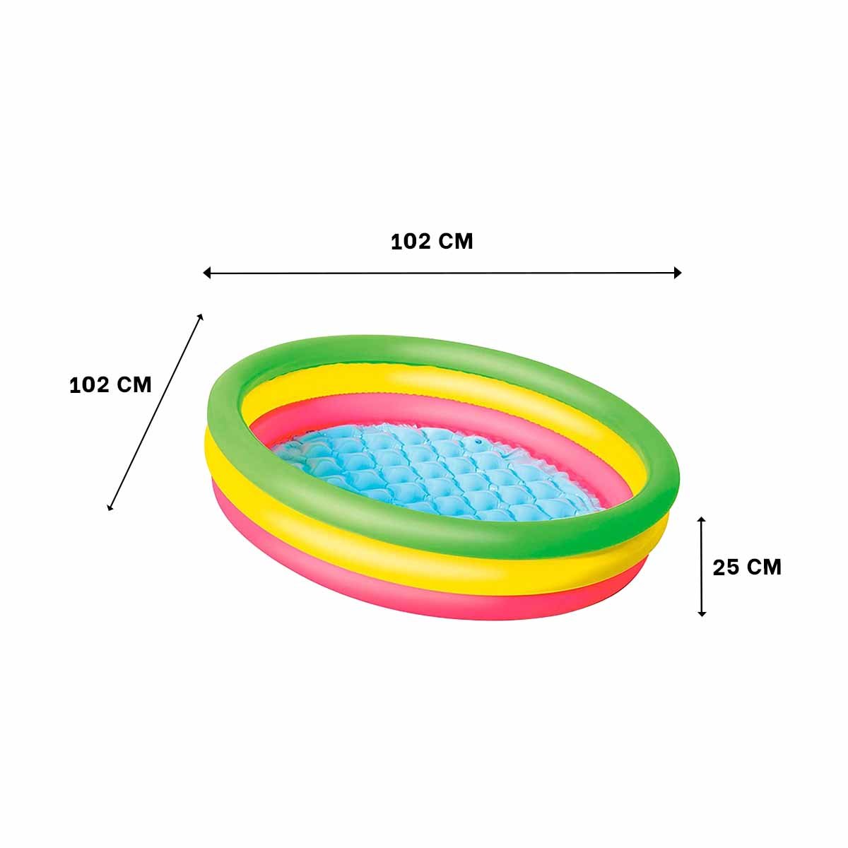PACK4 PISCINA INFANTIL DE AGUA ARCOIRIS 1.02 X 25 CM PARA JUEGOS DIARIOS Y+REGALO STICKER - 4