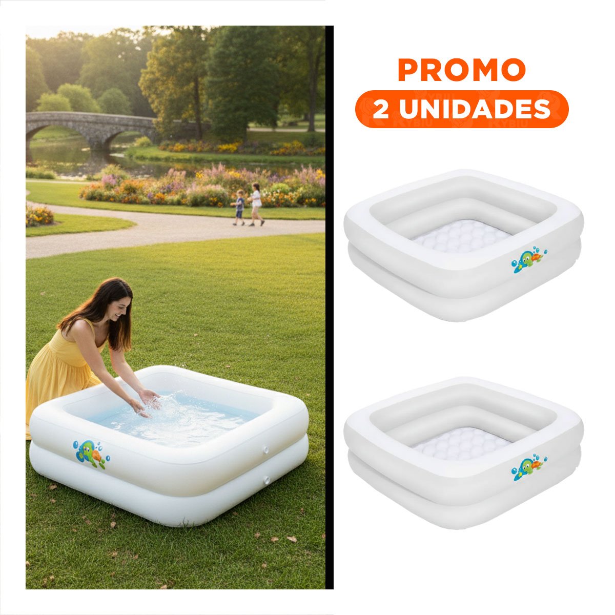 PACK2 CENTRO DE AGUA 86X86X25 CM PRACTICO PARA DIVERSION REFRESCANTE EN VERANO - 1