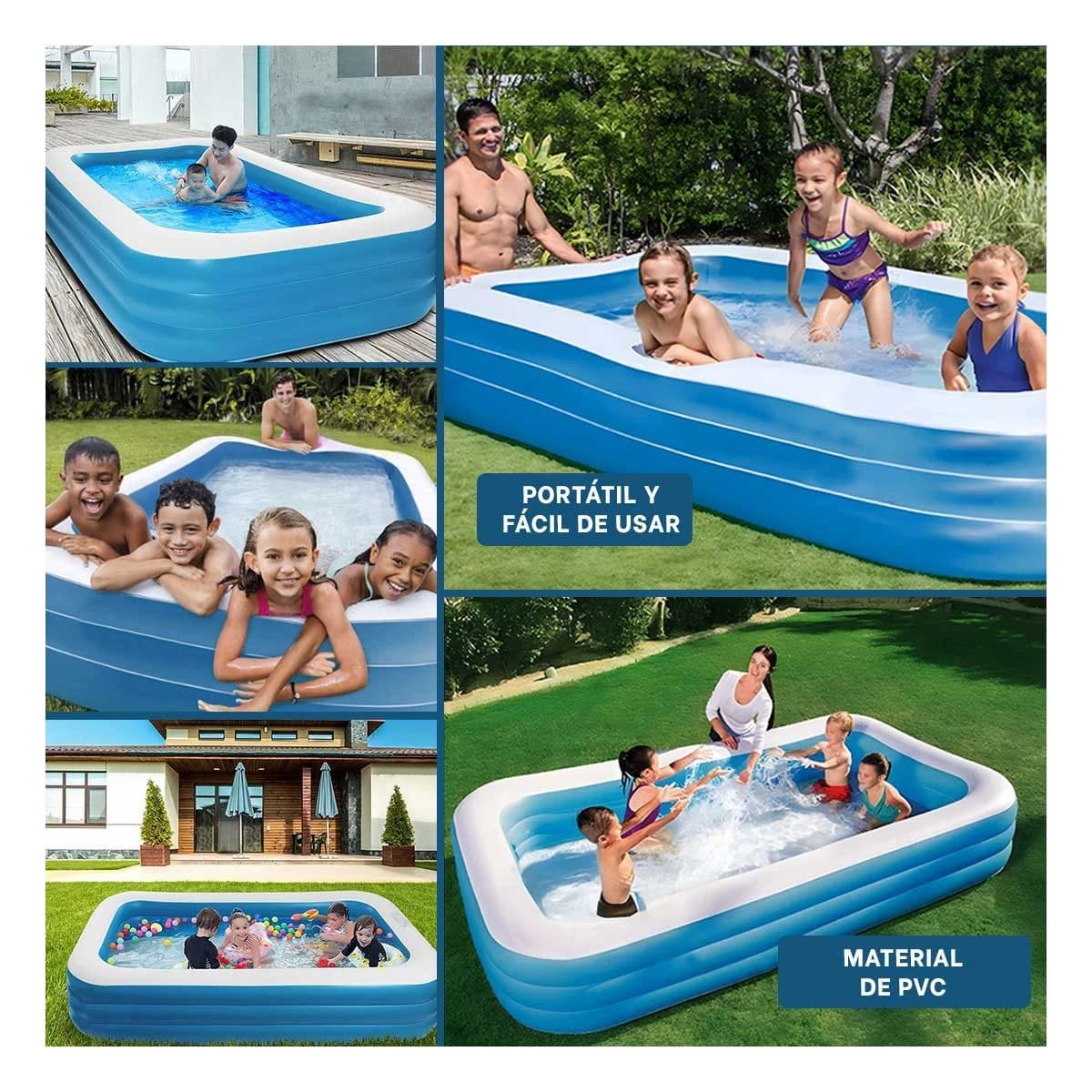 PACK2 AREA DE AGUA INFLABLE FAMILIAR PARA JARDIN Y HOGAR CON ESPACIO AMPLIO Y+PAPEL REGALO - 3