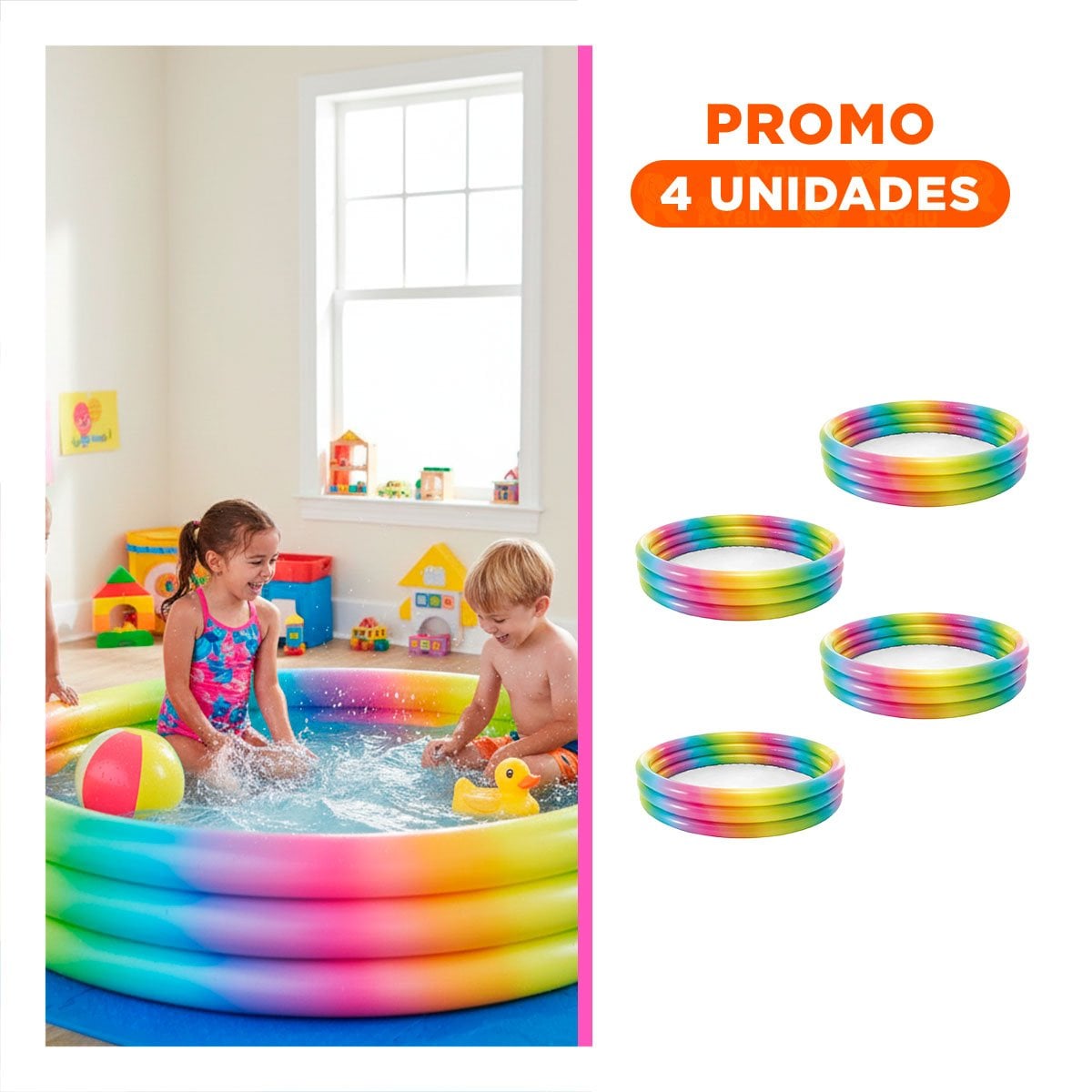 PACK4 AREA DE COLORES DE BOLAS 168 X 38 CM PARA DIVERSION EN CASA Y+REGALO STICKER - 1