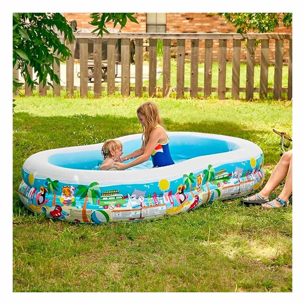 PACK2 SECTOR INFLABLE FAMILIAR PARA HOGAR Y JARDIN CON DISENO AMPLIO Y+REGALO STICKER - 5