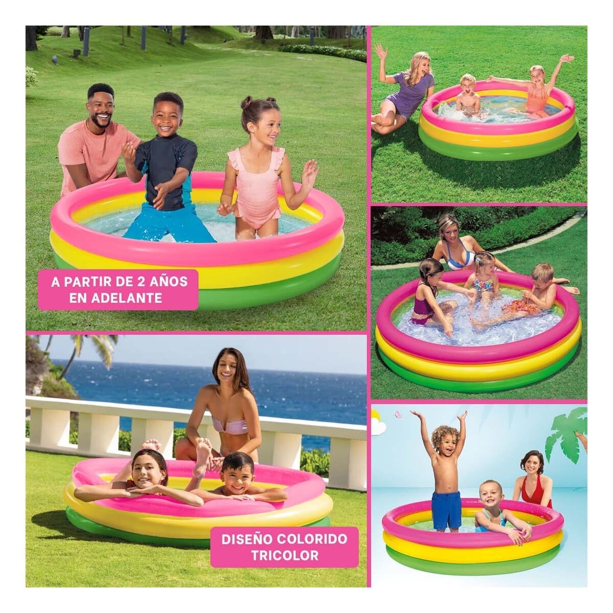 PACK4 MODULO DE JUEGOS ARCOIRIS INFLABLE INFANTIL 147 X 33 CM PARA AGUA Y+REGALO STICKER - 2
