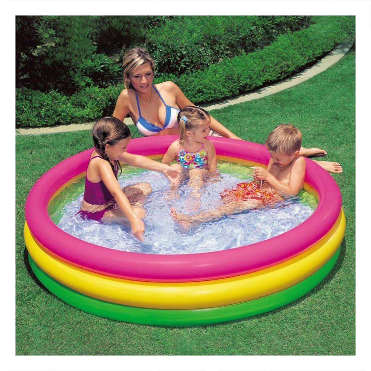 PACK4 MODULO DE JUEGOS ARCOIRIS INFLABLE INFANTIL 147 X 33 CM PARA AGUA Y+REGALO STICKER - 3