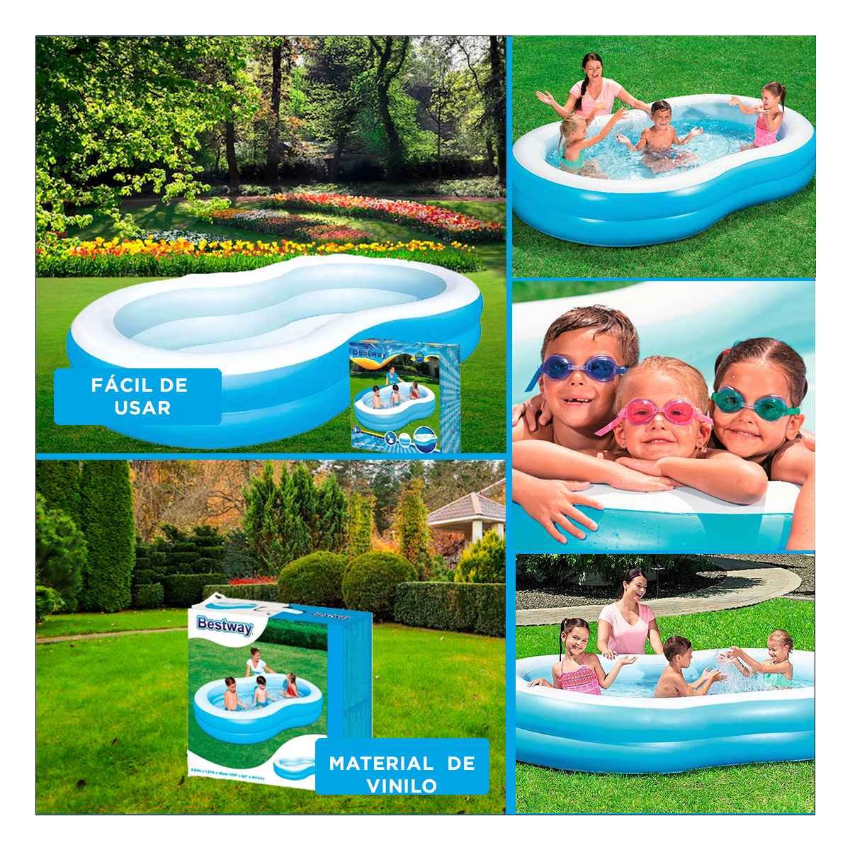 PACK2 ALBERCA PARA FAMILIA INFLABLE DE HOGAR Y JARDIN CON AREA GENEROSA Y+PAPEL REGALO - 3