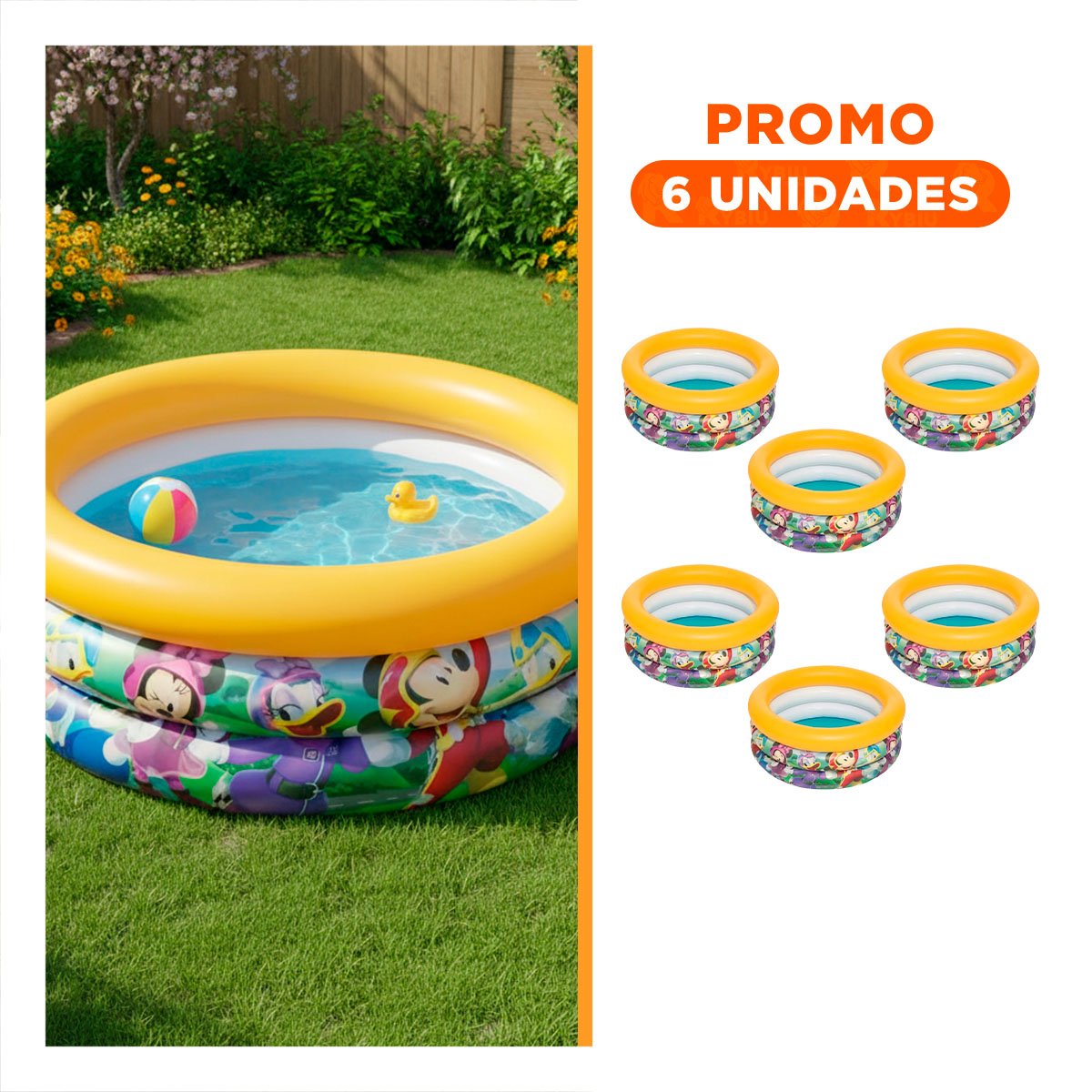 PACK6 ZONA ACUATICA PARA INFANTE ACUARIO BABY EN JARDIN FAMILIAR - 1