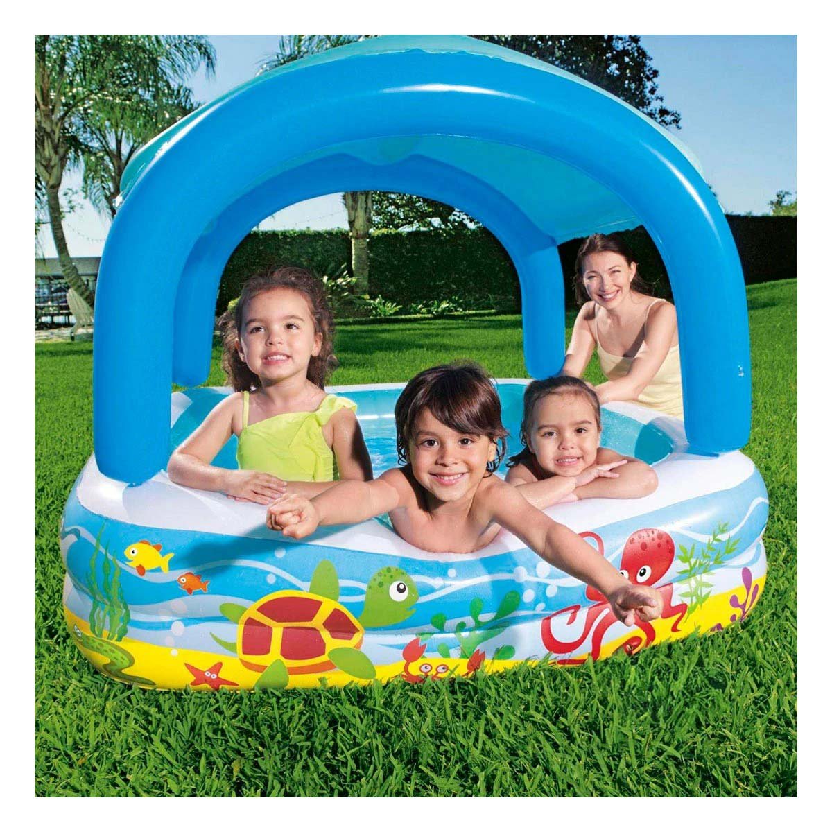 PACK2 ZONA DE AGUA CANOPY 147 X 147 X 122 CM CON COBERTURA PARA PATIO FAMILIAR Y+REGALO STICKER - 3