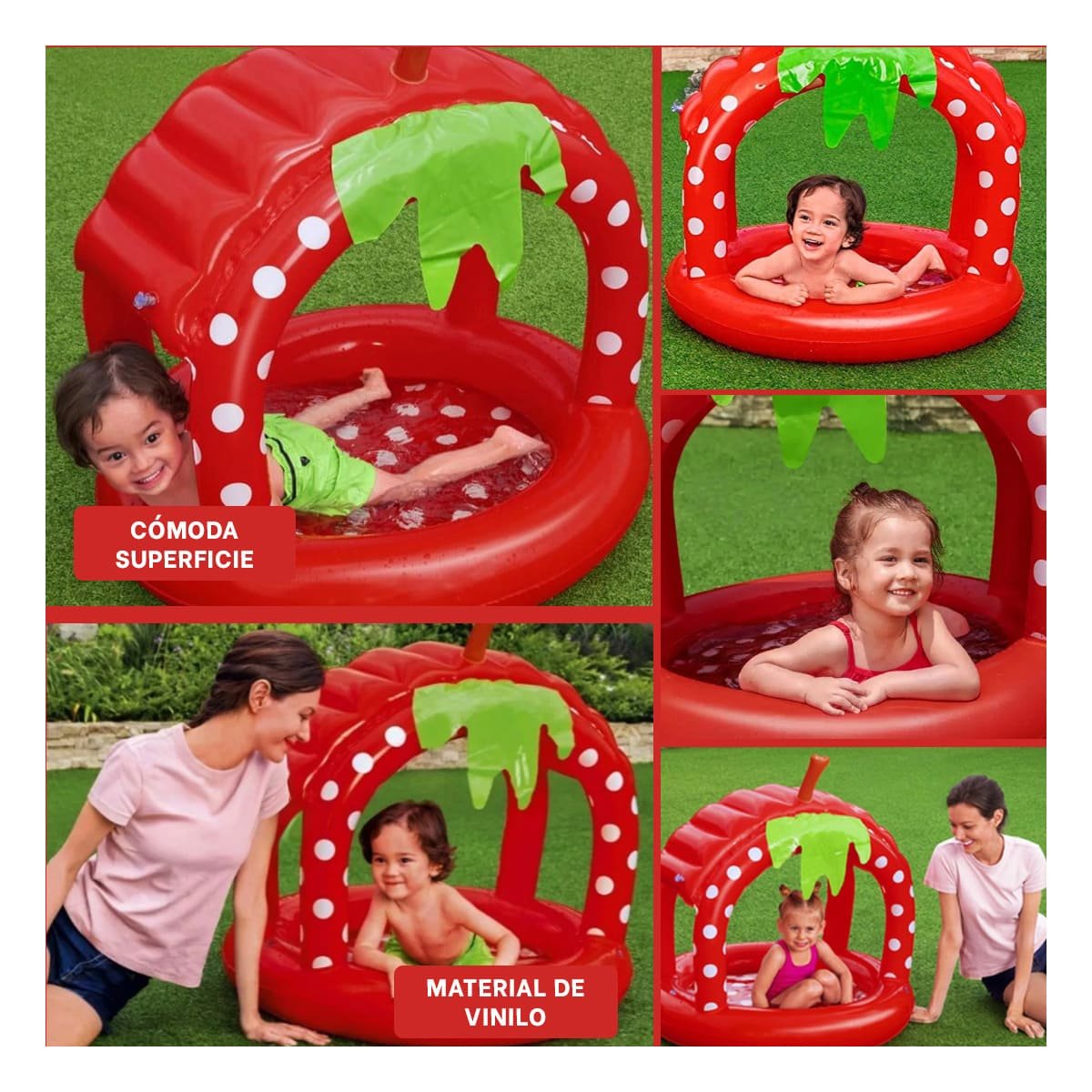 PACK4 PISCINA FRESITA INFLABLE PARA CASA Y JARDIN CON AMBIENTE VERANO Y+REGALO STICKER - 2
